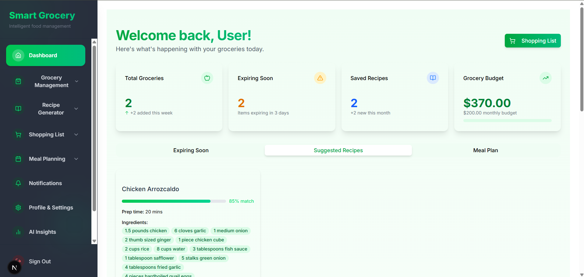 Grocery Management App 2