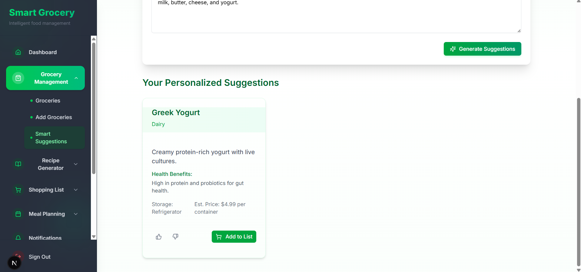 Grocery Management App 13