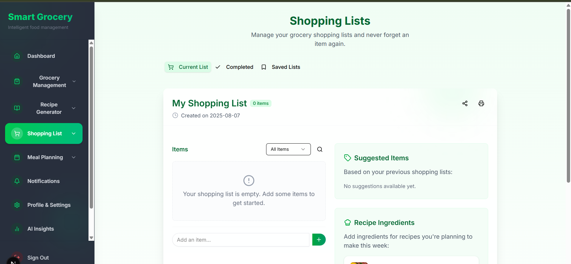Grocery Management App 24