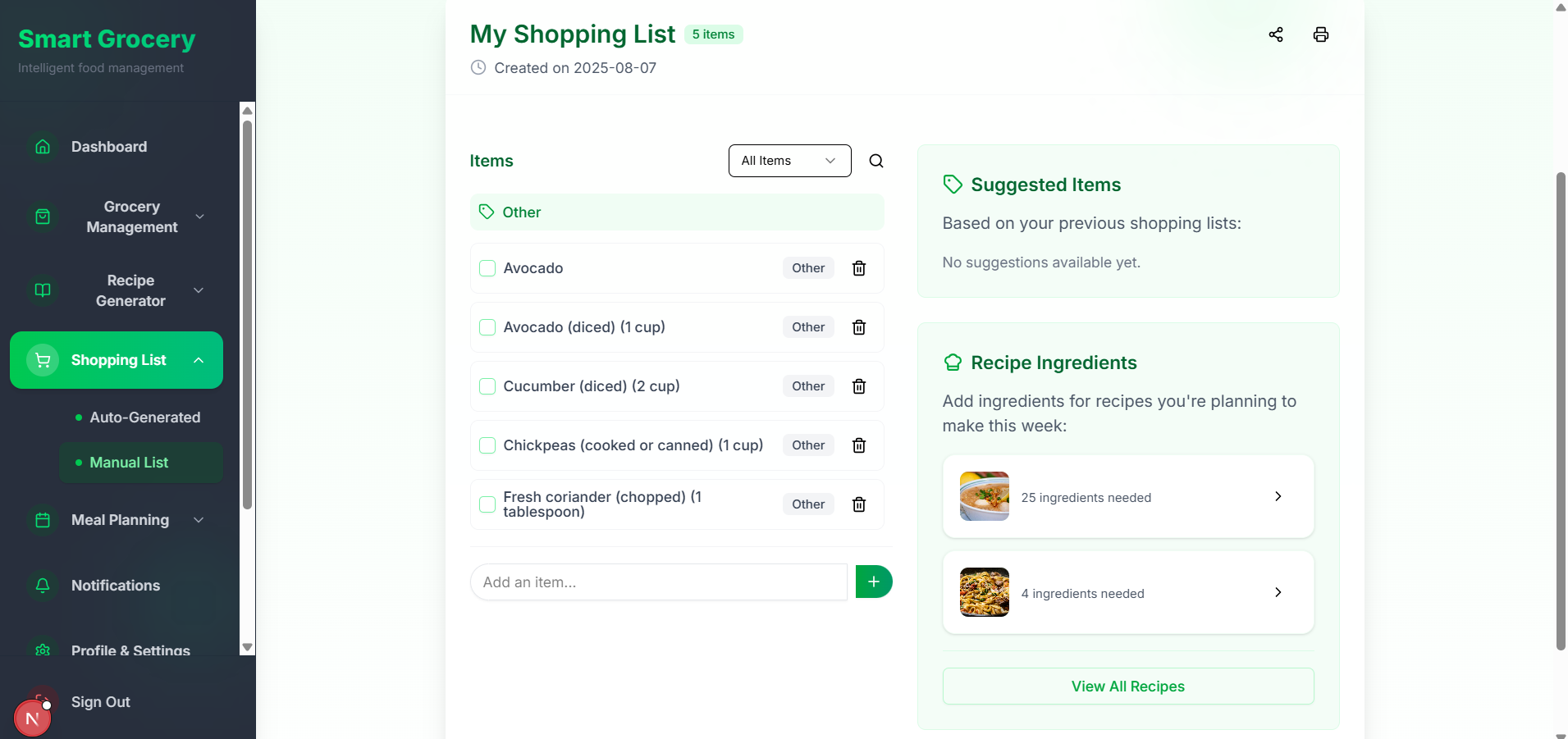Grocery Management App 25