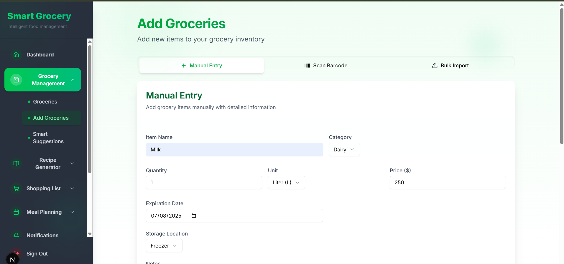 Grocery Management App 6