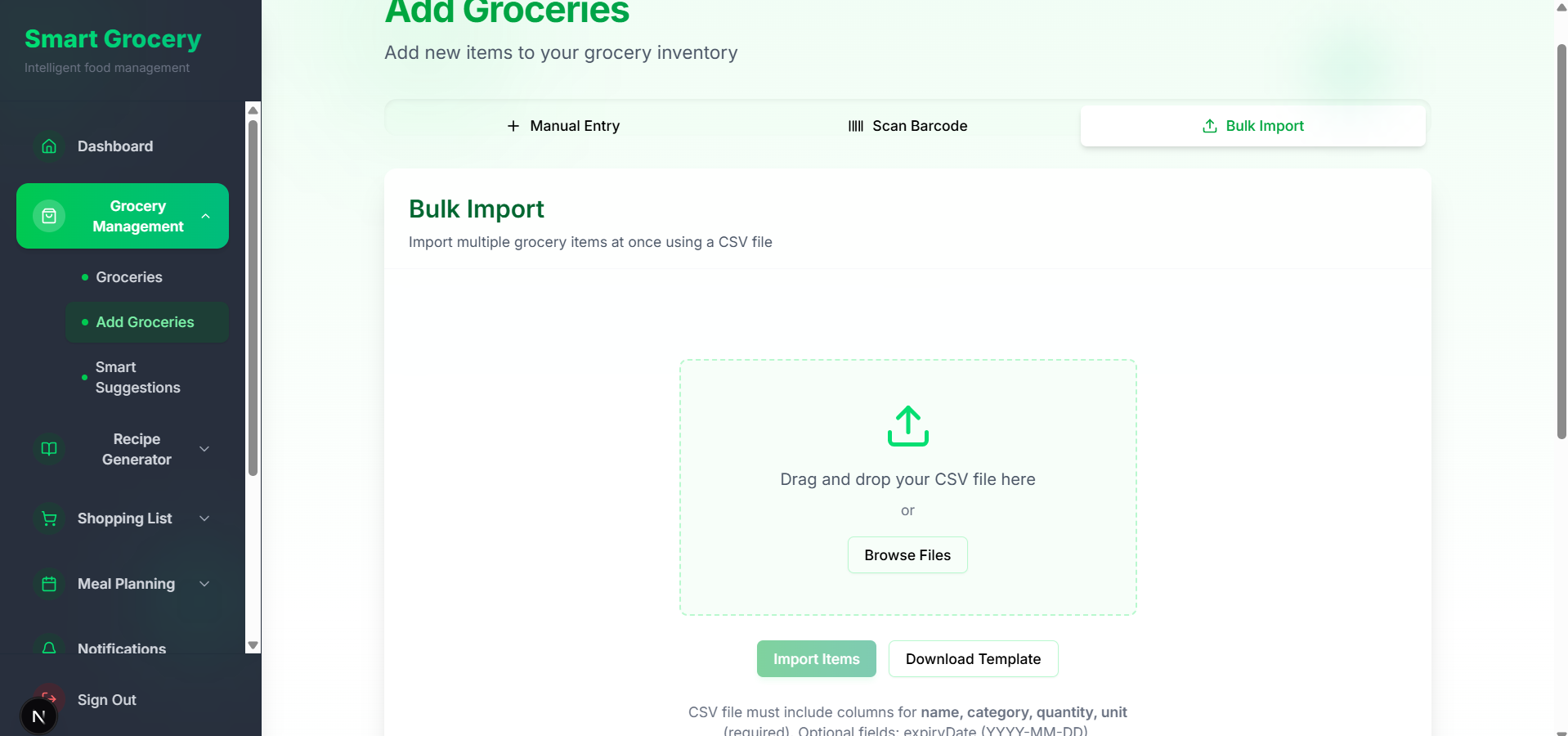 Grocery Management App 9