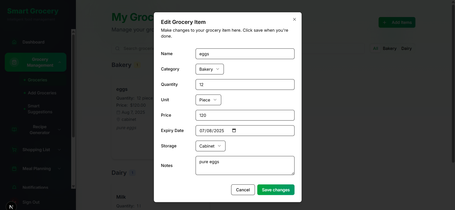 Grocery Management App 11