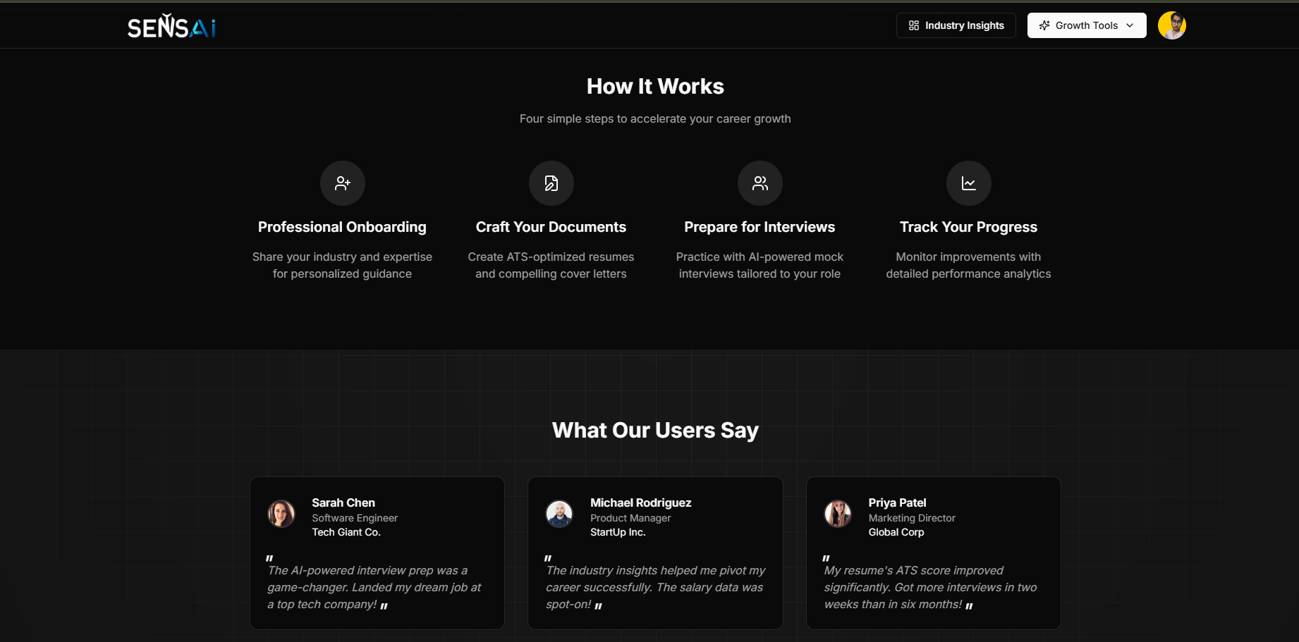 SensAI Career Coaching Platform 3