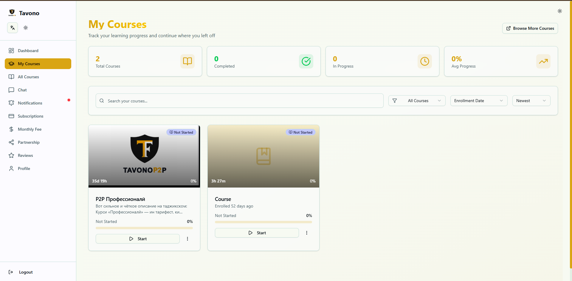 Tavono Academy - Enterprise Learning Management System 44