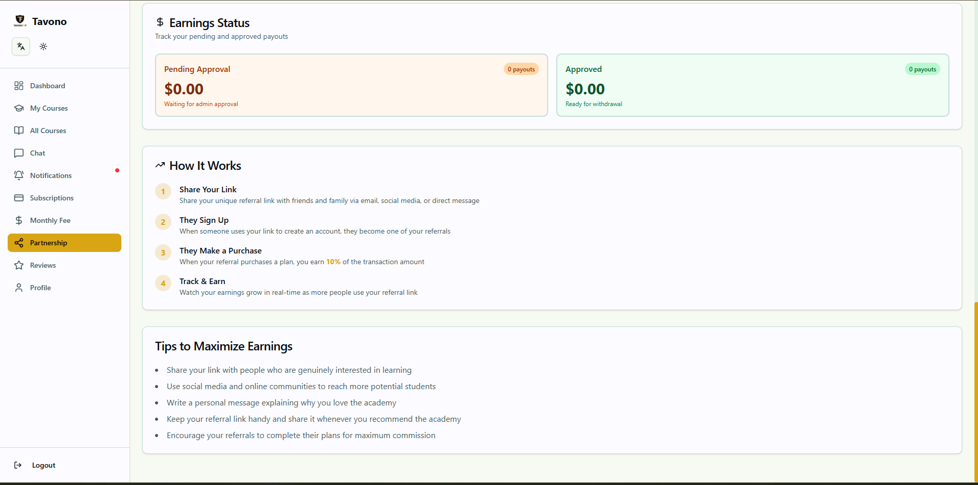 Tavono Academy - Enterprise Learning Management System 53